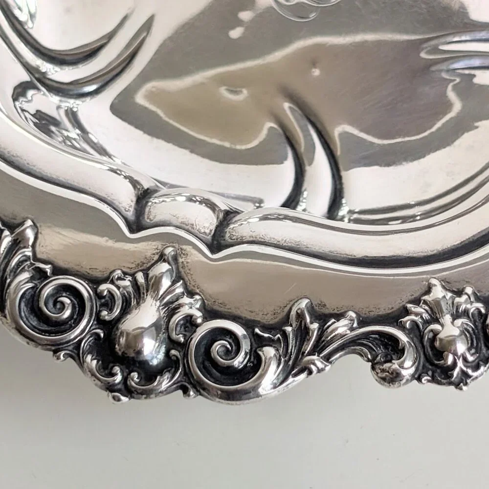 Meriden Britannia Company Sterling Silver Foliate Scrolls Art Nouveau Bowl 8.5" - Picture 4 of 12